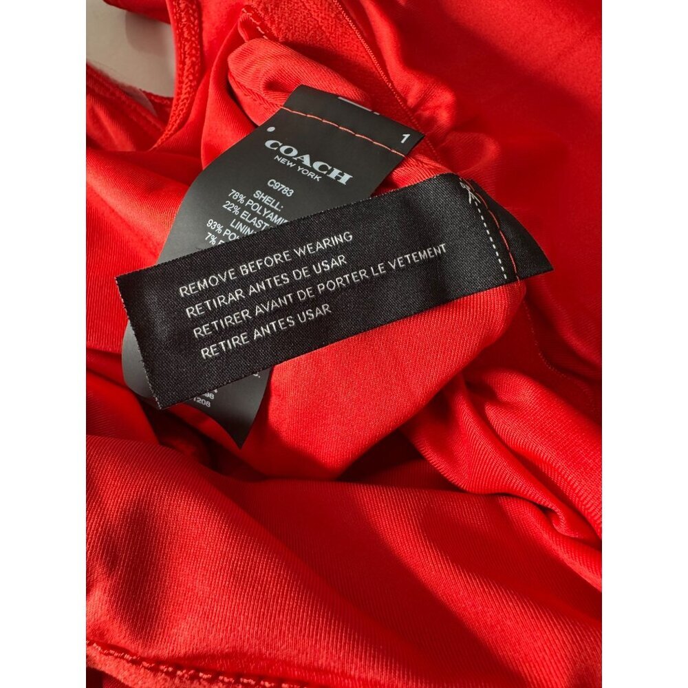 Coach Women’s One Piece Swimsuit Bathing Suit Authentic Signature Red Sz XS NEW - Picture 11 of 14